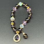 Amethyst Crystal Beaded Water drop purple handband