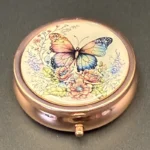 Butterfly Vintage Floral Pill Box