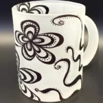 Frosted Glass Insulated Mug-Black&White