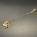 Mini Gold fan and floral Bookmark