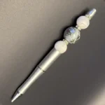 SD Beaded Pen Silver w/white ball