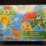 Melissa & Doug World Map Jumbo Jigsaw Floor Puzzle (33pcs, 2x3 Feet)